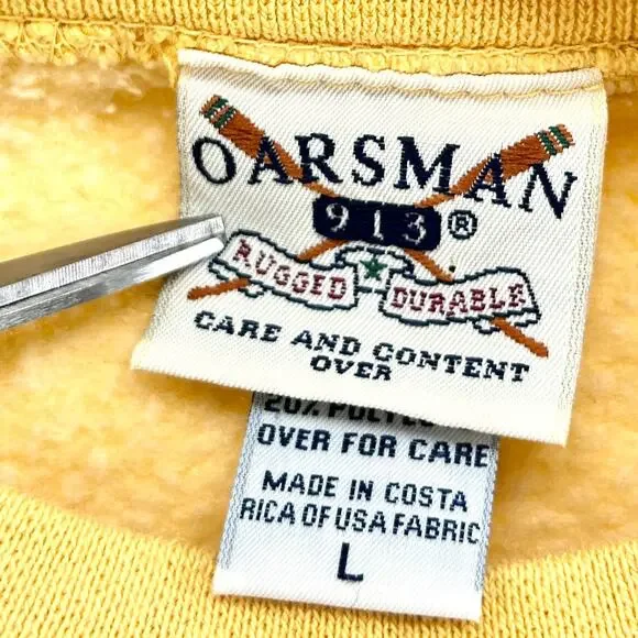 Vintage 90s Orsman Yellow Cotton National Corvette Museum Sweatshirt